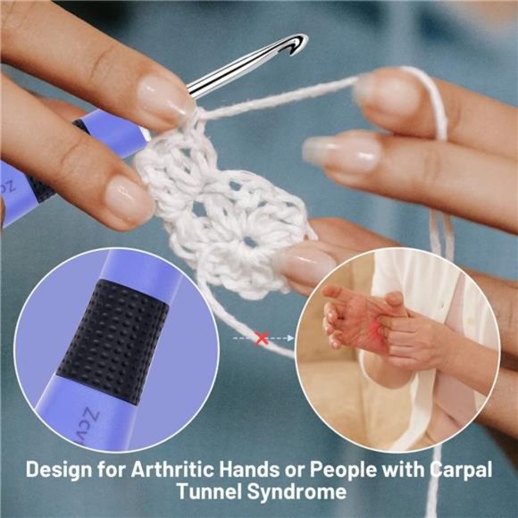 Crochet Hook Set, Crochet Hooks with LED with 12 Interchangeable Crochet Hooks - Picture 2 of 6